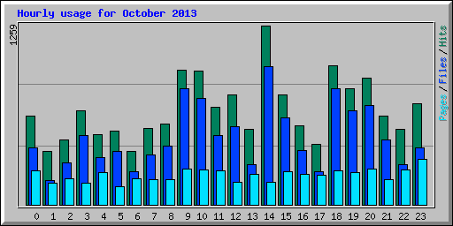 Hourly usage for October 2013