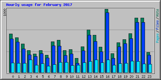 Hourly usage for February 2017