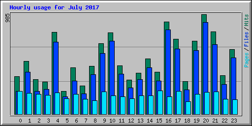 Hourly usage for July 2017