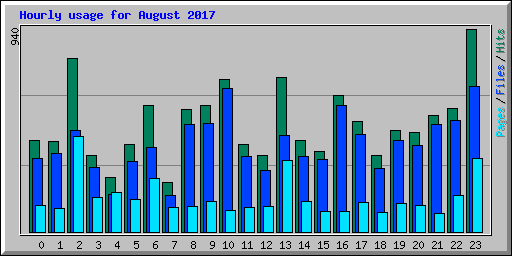 Hourly usage for August 2017