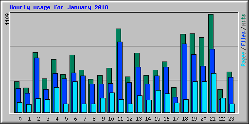 Hourly usage for January 2018